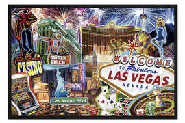Gerahmter Kunstdruck Las Vegas Pop Art