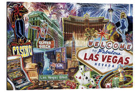 Magnettafel Las Vegas Pop Art