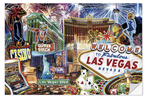 Wandsticker Las Vegas Pop Art