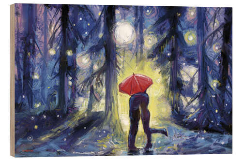 Obraz na drewnie Kiss in the moonlight