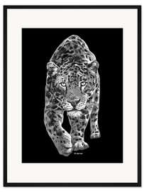 Gerahmter Kunstdruck Schleichender Leopard