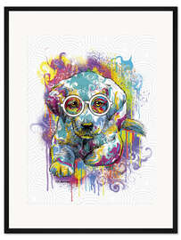 Gerahmter Kunstdruck Golden Retriever Baby