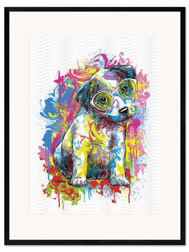 Impression artistique encadrée Jack Russel Puppy