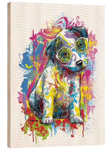 Tableau en bois Jack Russel Puppy