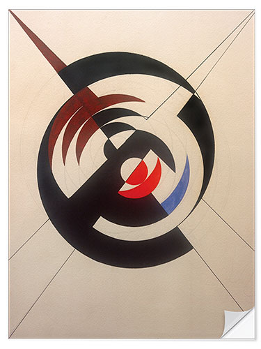 Selvklebende plakat Construction of a black circle, 1942