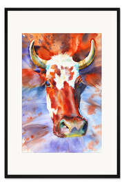 Gerahmter Kunstdruck Kuh