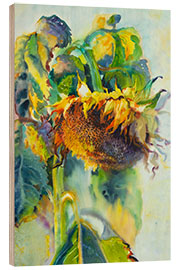 Wood print Sunflower