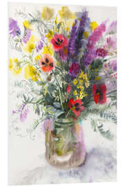 Foam board print Bouquet of wild flowers