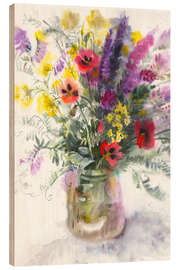 Quadro de madeira Bouquet of wild flowers