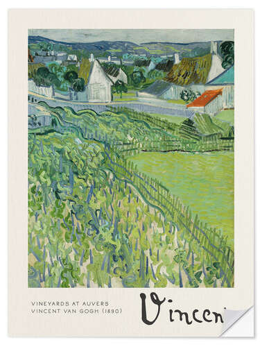 Selvklebende plakat Vineyards at Auvers