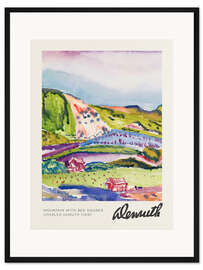 Gerahmter Kunstdruck Mountain with Red Houses