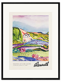 Impresión de arte enmarcada Mountain with Red Houses