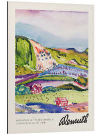 Magnettafel Mountain with Red Houses