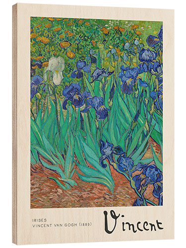 Hout print Irises