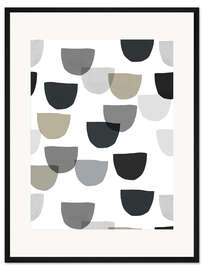 Gerahmter Kunstdruck Überlappende neutrale Girlandenformen