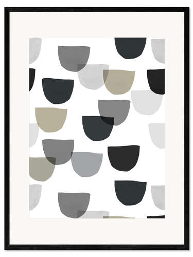 Ingelijste kunstdruk Overlapped Garland Shapes Neutral