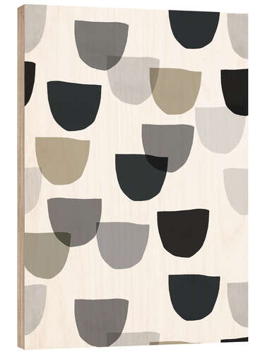 Wood print Overlapped Garland Shapes Neutral