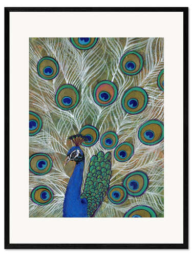 Gerahmter Kunstdruck Pfau