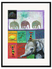 Gerahmter Kunstdruck Kleiner Elefant