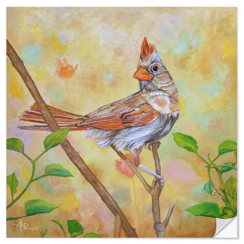 Sticker mural Female Cardinal Portrait