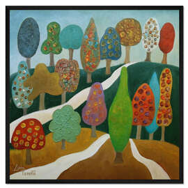 Gerahmter Kunstdruck Schöne Bäume