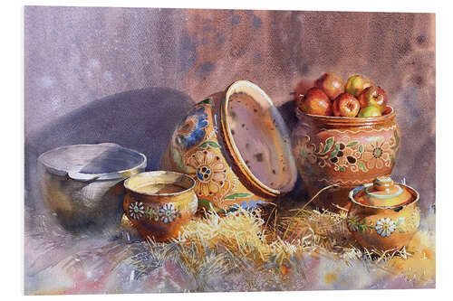 Foam board print Still life with national Ukrainian crockery