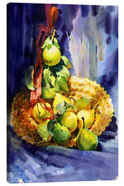 Canvas print Pears in a hat