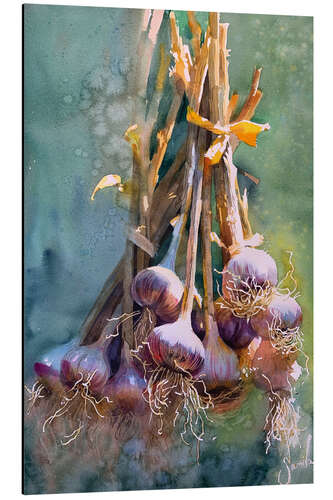 Aluminiumtavla Garlic Watercolour