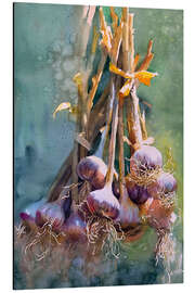 Alubild Knoblauch Aquarell