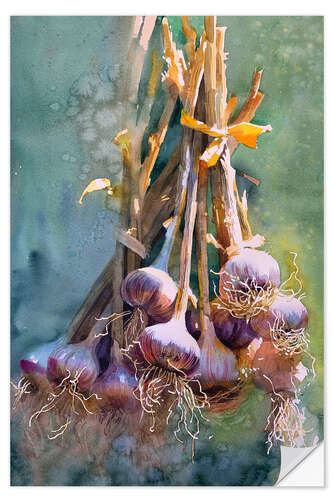 Adesivo murale Garlic Watercolour