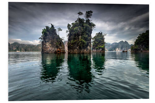 Foam board print The Three Brothers, Khao Sok, Thailand