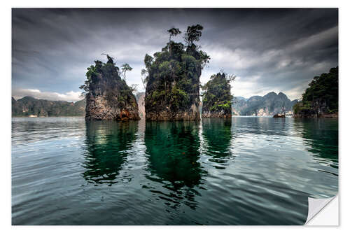 Sticker mural The Three Brothers, Khao Sok, Thailand