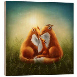 Tableau en bois Fox family