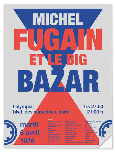 Sticker mural Michel Fugain Concert Poster