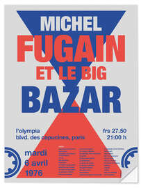 Selvklebende plakat Michel Fugain Concert Poster