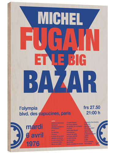 Trätavla Michel Fugain Concert Poster