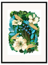 Impressão artística com moldura Green tenderness