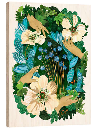 Wood print Green tenderness