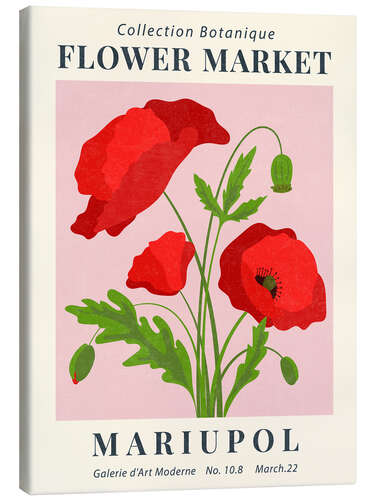 Lærredsbillede Flower Market Mariupol Poppy