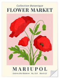 Selvklebende plakat Flower Market Mariupol Poppy