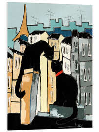 Gallery print Black cats on Parisian rooftops