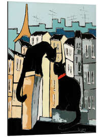 Magnettafel Schwarze Katzen auf den Dächern von Paris