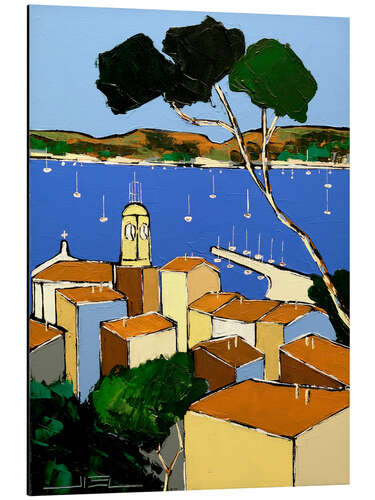 Aluminium print View of Sainte-Maxime, from the rooftops of Saint-Tropez