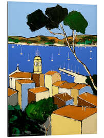 Aluminium print View of Sainte-Maxime, from the rooftops of Saint-Tropez