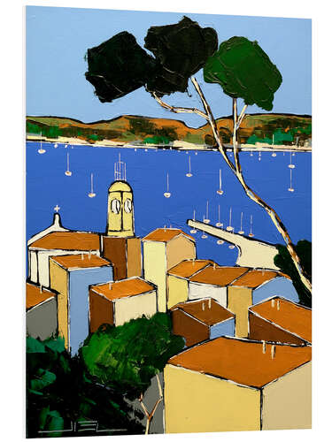 Bilde på skumplate View of Sainte-Maxime, from the rooftops of Saint-Tropez