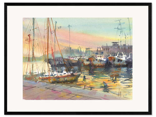 Stampa artistica con cornice Yachts