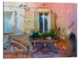 Magnettafel Balkon mit Blumen