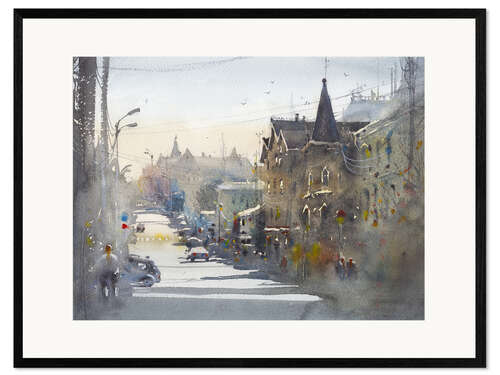 Ingelijste kunstdruk City landscape