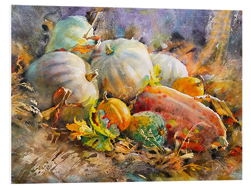 Foam board print Pumpkins still life