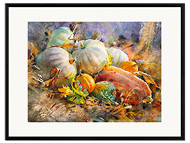 Framed art print Pumpkins still life